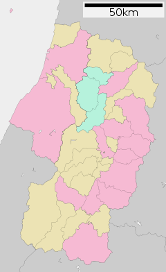 山形県立酒田光陵高等学校の位置(山形県内)